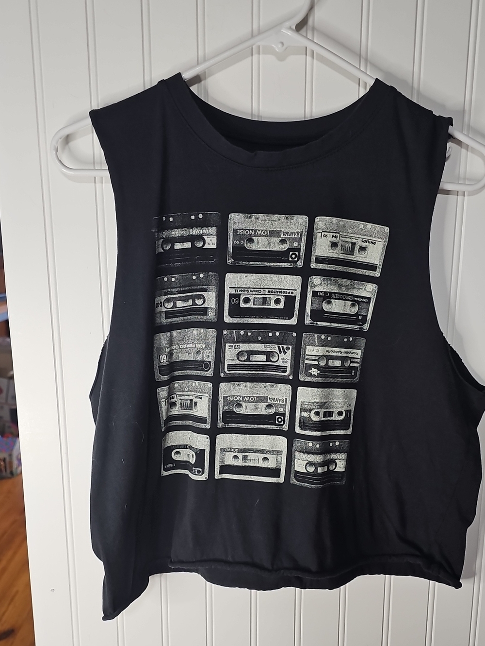 Prince Peter Collection Black Tank Top with Cassette Tape Graphic